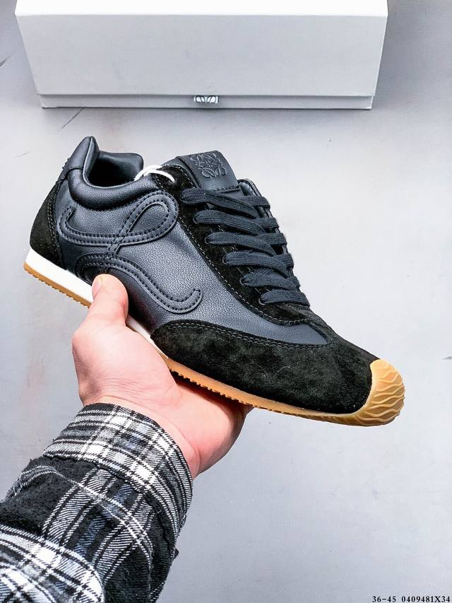 公司级！Loewe罗意威 Ballet Runner 2.0小牛皮 圆头系带 低帮 生活休闲鞋 罗意威全新版大头运动鞋Ballet Runner2.0，以其独特