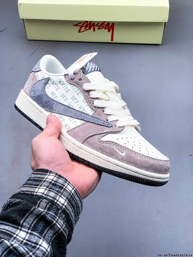 公司级头层！耐克Nike Air Jordan 1 Low Aj1乔1 低帮潮流缓运动休闲板鞋。Aj1 低帮拼接 完美版型真头层牛皮# 内置缓震气垫 原鞋开模