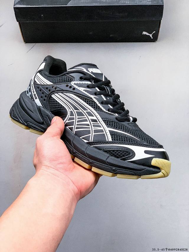 公司级！Puma Velophasis Technisch 运动舒适 耐磨透气 彪马低帮运动鞋 微翘式鞋头设计 响应灵活 保护脚趾 采用经典鞋型 融入全新细节点