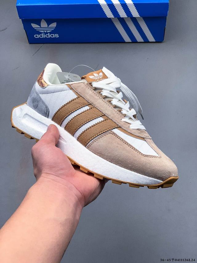 阿迪达斯Adidas Retropy E5阿迪新款运动休闲爆米花 三叶草 厚底 跑鞋 新款低帮经典运动鞋以70年代经典跑步鞋为灵感 新鲜演绎复古造型 搭载Adi