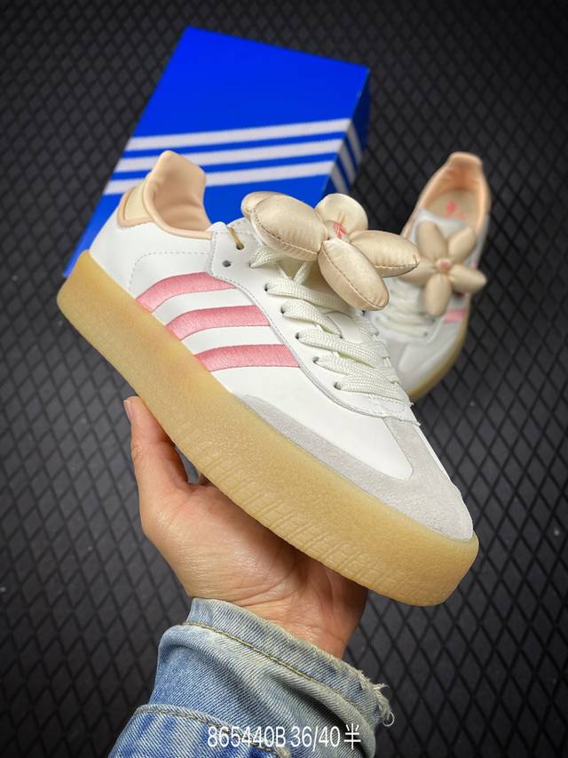 B 公司级阿迪达斯三叶草Adidas Originals Sambae 桑巴舞系列绅士德训足球风百搭低帮休闲运动板鞋 货号:Jr3334 尺码:36 36.5