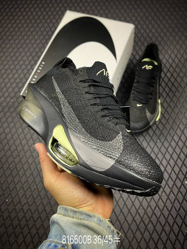B 公司级新品发布 Nike Air Zoom Alphafly Next%整体采用前作的设计语言，并且对后者的细节进行升级，马拉松和长距离路跑的性能极限设计而
