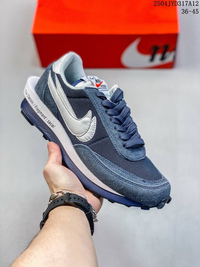 Sacai X Nike Ldwaffle 潮流酷炫华夫鞋 解构 低帮 生活休闲鞋 男女同款 橙 尺码：见图 编码：04Jyd317A12