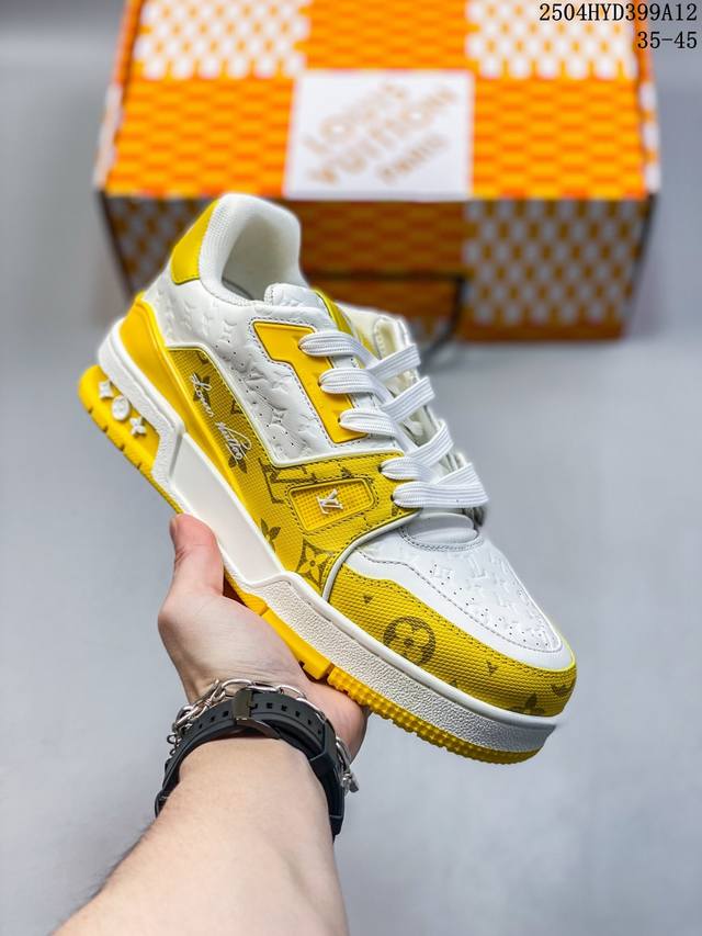 公司级全新Lv路易威登Louis Vuitton Trainer Sneaker Low休闲运动文化百搭板鞋 尺码:如图 编码：04Hyd329A12