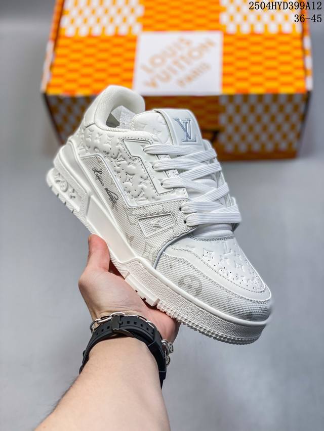 公司级全新Lv路易威登Louis Vuitton Trainer Sneaker Low休闲运动文化百搭板鞋 尺码:如图 编码：04Hyd329A12