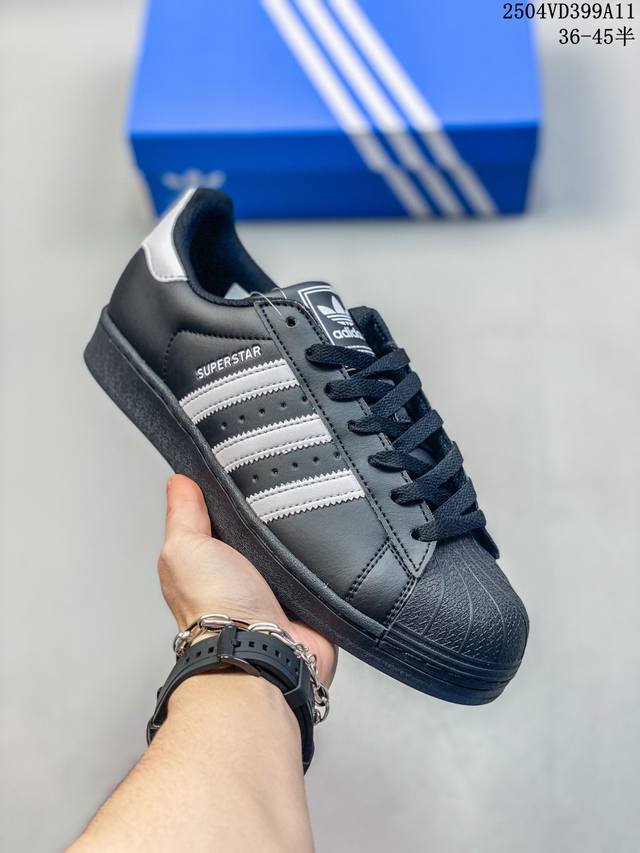 真标半码 阿迪达斯 三叶草Adidas Originals Superstar经典贝壳头系列低帮百搭休闲运动板鞋 编码：04Vd399A11
