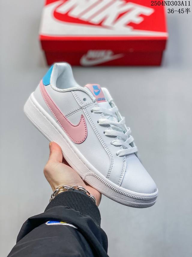 真标带半码 耐克 Nike Court Royale 时尚舒适 耐磨休闲板鞋 男女子833535 尺码：见图 编码：04Nd303A11