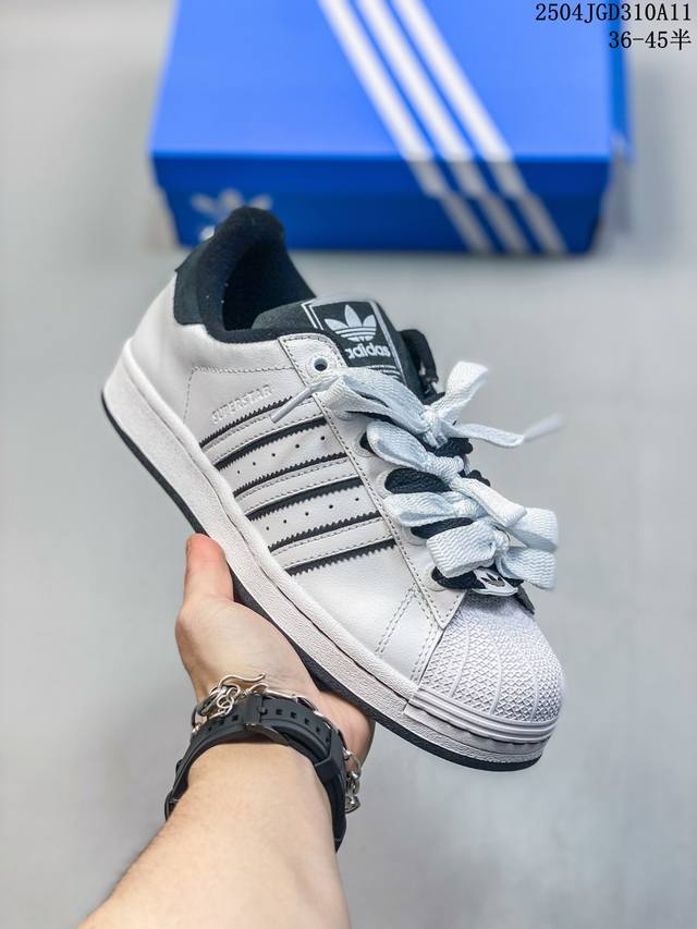 Adidas Originals Superstar 2 百搭舒适 防滑耐磨 低帮 板鞋 男女同款 白色 贝壳头 Adidas Originals Supers