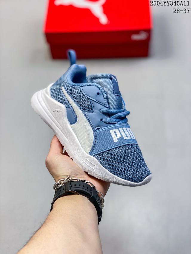 28-37 Puma彪马 童鞋儿童鞋低帮舒适运动休闲鞋 儿童运动鞋男女童春秋季一脚蹬经典运动鞋中大童鞋 低帮靴 Eva 中底 , 穿着舒适 橡胶外底 , 抓地力