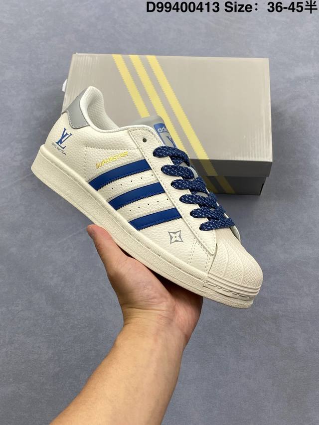 阿迪达斯Adidas三叶草 Originals Superstar W经典贝壳头系列低帮百搭休闲运动板鞋 货号:Jq6119 编码:D99400413 Size