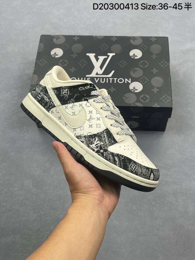 Nike Sb Dunk Low Lv联名 纯原大厂出品 极力推荐 原装头层材料 独家版型蒸餾加工 帶來的是更好的视觉和脚感体验 大厂纯原品质出货 清洁度 电绣