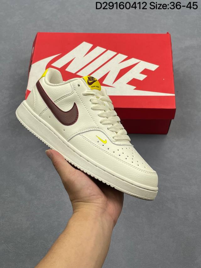 Nike Court Vision Lo 低帮百搭 透气休闲运动板鞋 兼顾舒适脚感和出众风范 演绎匠心之作 结构性的支撑贴合感结合复古篮球设计 货号:Cd543