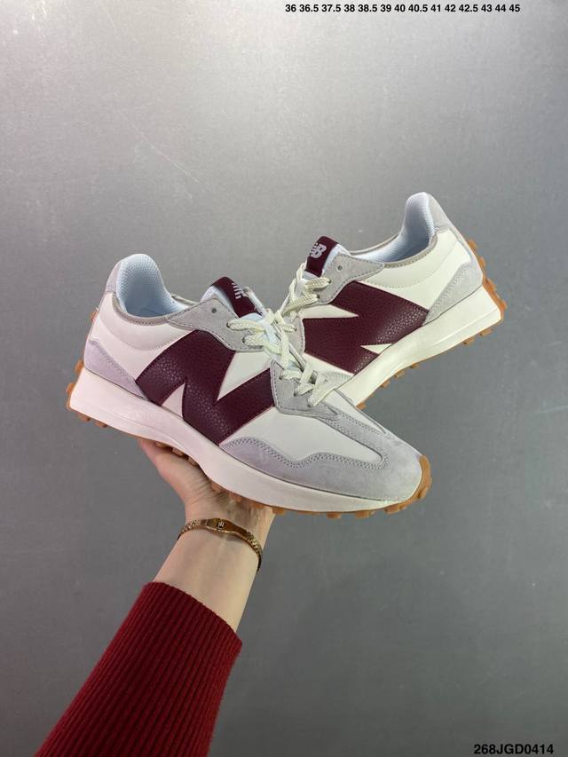 新百伦 New Balance Nb327系列 皮面复古休闲运动慢跑鞋 Ws327Ra全新 New Balance 327 系列，以更纯粹的复古风格设计打造的全