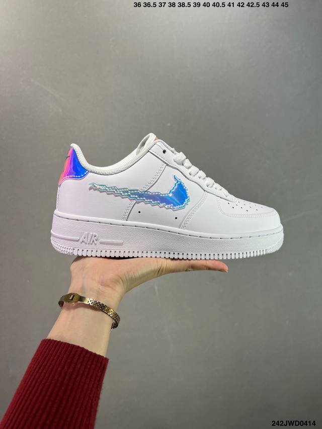 公司级Nike Air Force 1 Low 七彩镭射 空军一号低帮运动休闲板鞋 官方同步 原装级别 原楦头原纸板 打造纯正空军版型#专注外贸渠道 全掌内置蜂