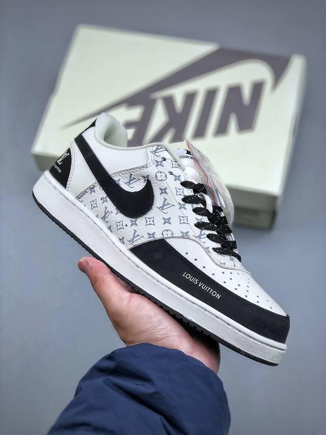 Nike Court Vision Low X Louis Vuitton 休闲运动板鞋 纯原版本低帮百搭透气休闲运动板鞋，经典耐用的设计兼顾舒适脚感和出众风范