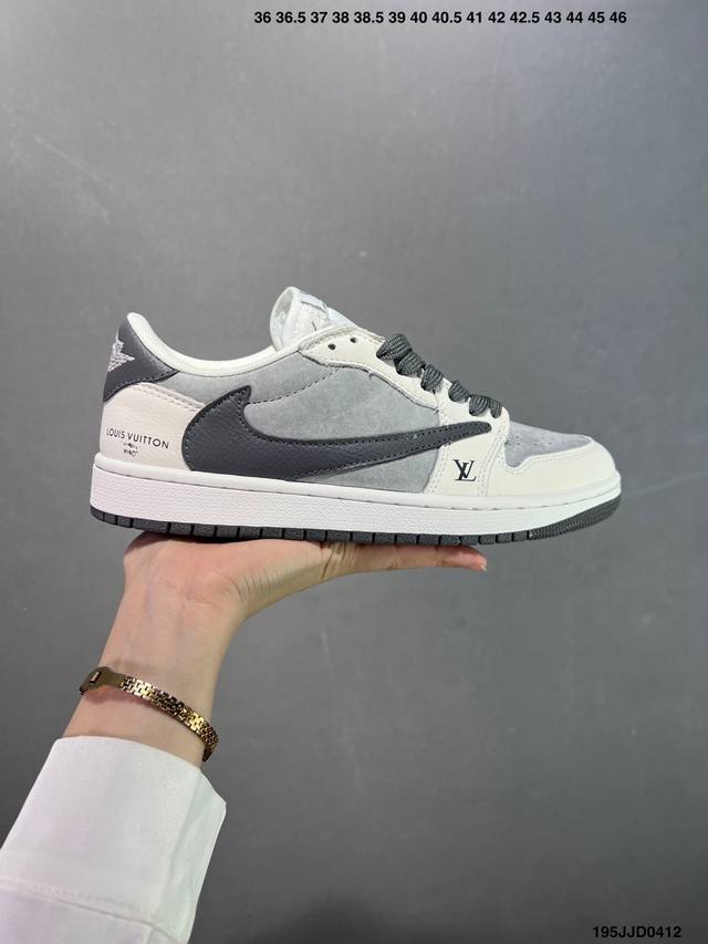 Aj1倒勾Travis Scott X Air Jordan 1 ” Reverse Mocha “ Aj1乔1 Ts 闪电 联名倒钩 低帮文化篮球鞋 完美品质