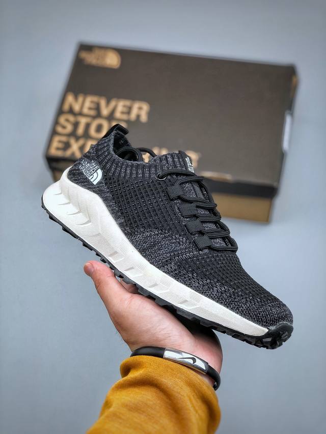 The North Face Cedar Measa 北面系列轻便套袜式一脚蹬跑鞋 户外运动抓地耐磨休闲鞋 飞织鞋面透气性强 贴脚舒适度极好 ，超级减震抗疲劳舒