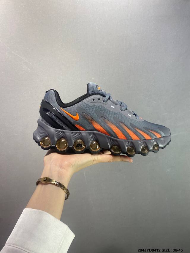 公司级Nike Air Max Dn8 全掌科技气垫 缓震运动跑鞋 Dn8的核心亮点在于其八腔气垫结构 根据不同部位设定的气压值专为行走设计 提供卓越的舒适感