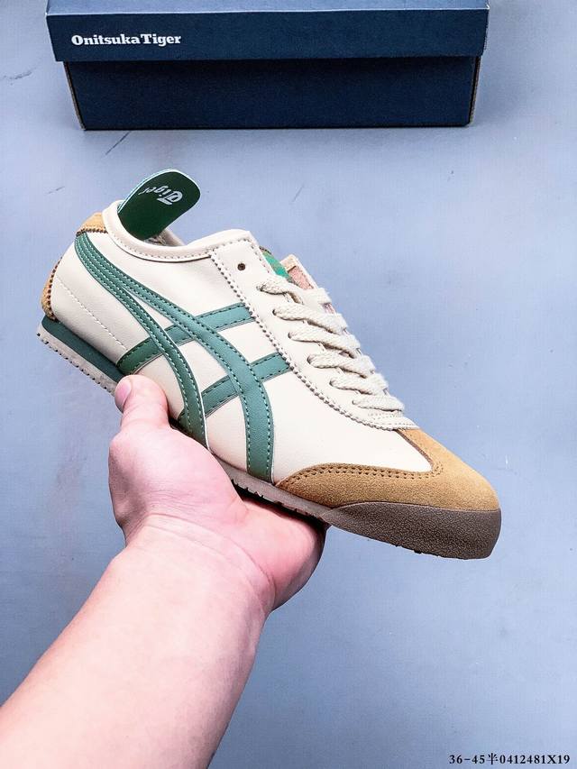 Asics 亚瑟士 Onitsuka Tiger 鬼冢虎 阿斯克斯 皮面原装四联吊牌 中底纸板钢印 日系轻便运动休闲鞋 0412481X19