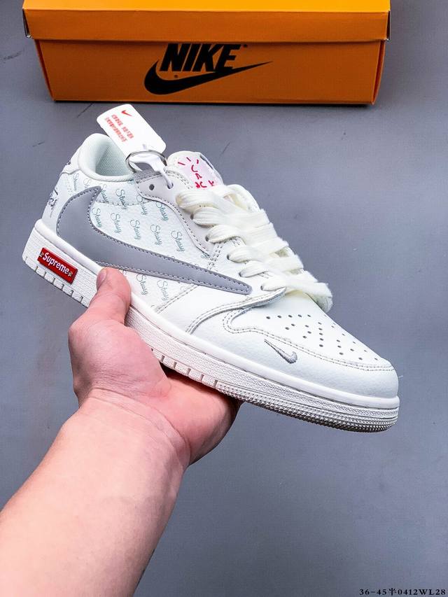 公司级！耐克Nike Air Jordan Low 1 乔1低帮倒勾经典休闲鞋 0412Wl28