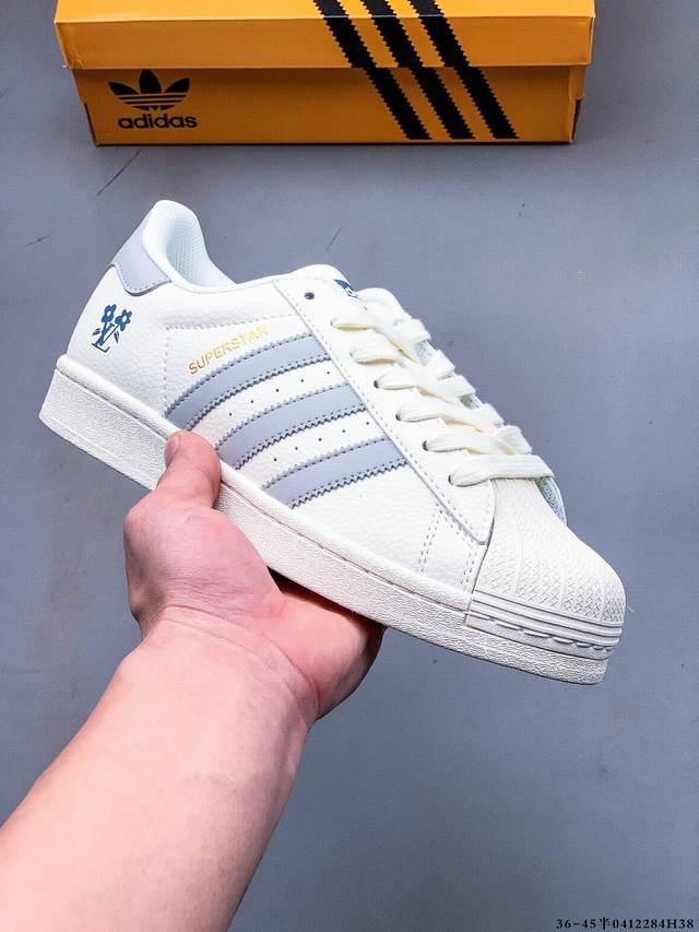 公司级头层！阿迪达斯Adidas Superstar 贝壳头经典百搭休闲板鞋 渠道正品订单 诠释市场最高工艺水平 贝壳头经典小白板鞋 专柜上架同步配色 全鞋进口