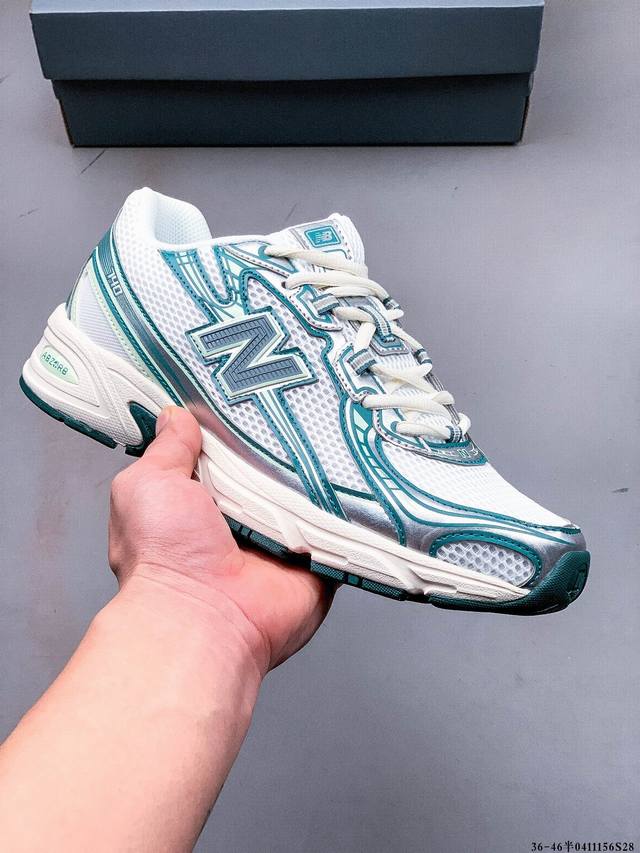 New Balance Nb740 英产 轻便复古休闲运动跑步鞋 全鞋身以网格布作为基地，在细节部分以皮革作为辅助添加，流线感很强。外形和New Balace