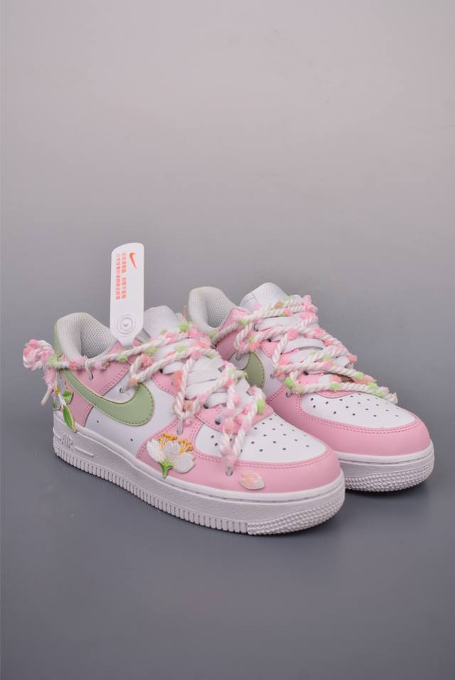 Nike Air Force 1 Low 解构绑带 春日花卉 原楦头原纸板 打造纯正空军版型 专注外贸渠道 全掌内置蜂窝气垫 原盒配件 原厂中底钢印、拉帮完美