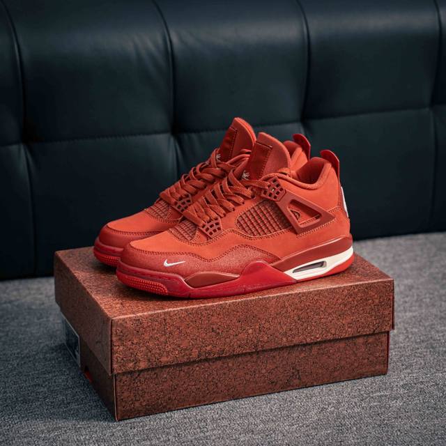 核心私 Nigel Sylvester X Jordan Air Jordan 4 Og Brick By Brick Bike 乔4砖红耐磨 低帮 复古篮球鞋