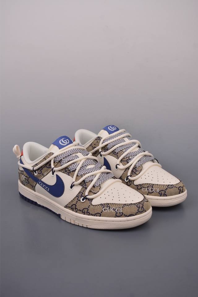 Nike Sb Dunk Low Gucci联名 解构抽绳鞋带 纯原大厂出品 极力推荐 原装头层材料 独家版型蒸餾加工 帶來的是更好的视觉和脚感体验 大厂纯原品