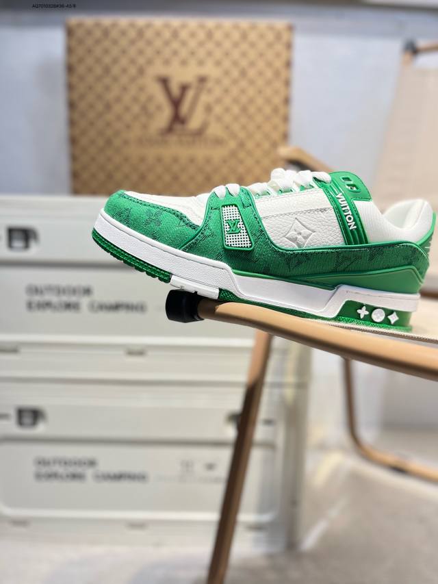 路易威登 Louis Vuitton Lv路易威登板鞋 新款 Lv Trainer最新配色运动鞋 L家 篮球鞋风格运动鞋 该鞋由艺术总监 Virgil Ablo