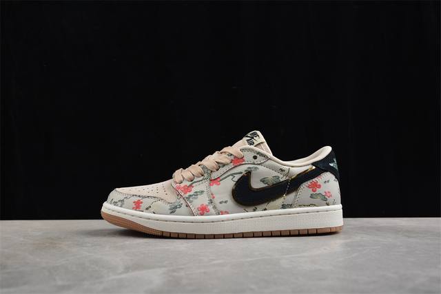 Cj版纯原 Rui Hachimura X Air Jordan 1 Low Og Oatmeal Aj1 乔1八村塁联名 低帮文化休闲板鞋 Hv8293-10