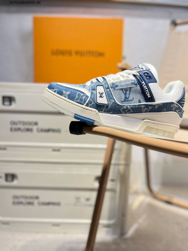 路易威登 Louis Vuitton Lv路易威登板鞋 新款 Lv Trainer最新配色运动鞋 L家 篮球鞋风格运动鞋 该鞋由艺术总监 Virgil Ablo