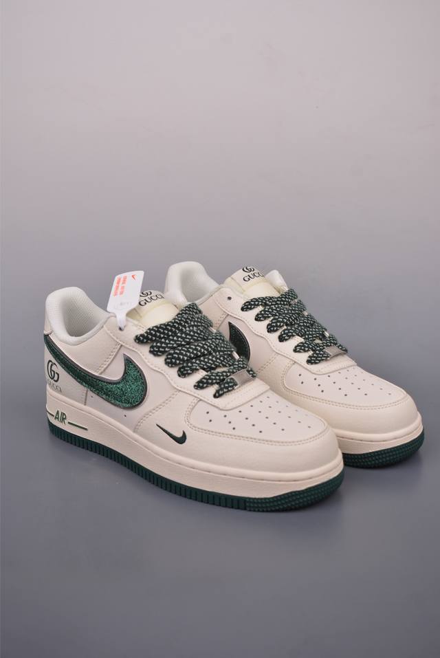 Nike Air Force 1 Low Gucci联名 原楦头原纸板 打造纯正空军版型 专注外贸渠道 全掌内置蜂窝气垫 原盒配件 原厂中底钢印、拉帮完美 官方