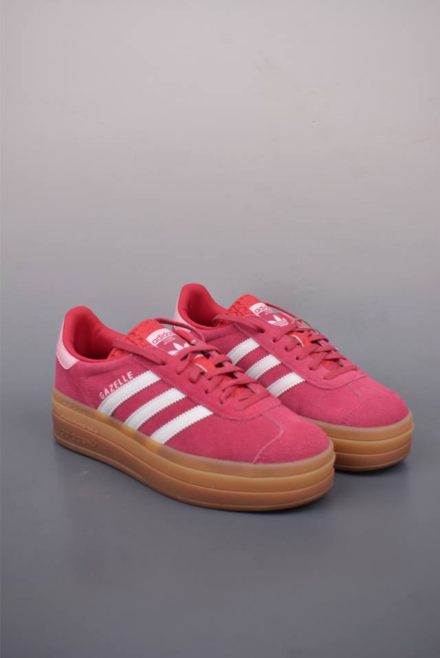 Ad Originals Gazelle Bold 纯原版本 三叶草厚底休闲防滑耐磨低帮板鞋 鞋头出色设计 塑就出众贴合感 稳固的后跟贴合足部曲线设计 软弹舒适