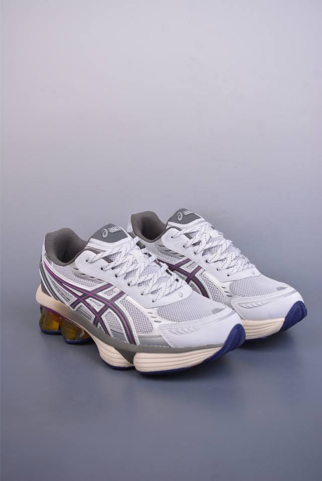 Asics Gel-Kinetic Fluent 纯原版本 亚瑟士运动休闲透气专业跑鞋 新一代缓震未来感跑鞋 鞋面复杂的切割和银色细节极具前卫风格 大底科技十足