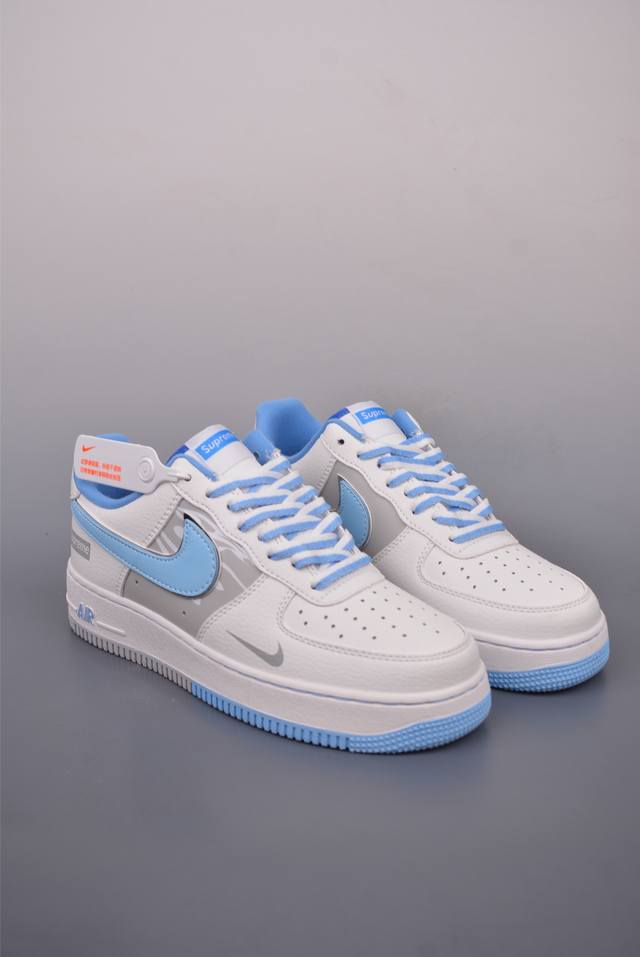 Nike Air Force 1 Low Supreme联名 原楦头原纸板 打造纯正空军版型 专注外贸渠道 全掌内置蜂窝气垫 原盒配件 原厂中底钢印、拉帮完美