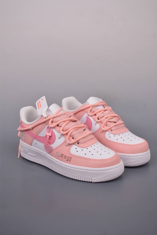 Nike Air Force 1 Low 解构绑带 粉色恋人 原楦头原纸板 打造纯正空军版型 专注外贸渠道 全掌内置蜂窝气垫 原盒配件 原厂中底钢印、拉帮完美