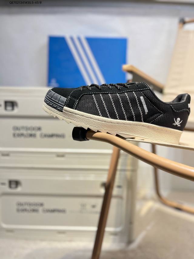 Nbhd Neighborhood X Clot X Ad Originals Superstar Pns ”Black 三方联名 贝壳头锯齿底系列低帮百搭休闲