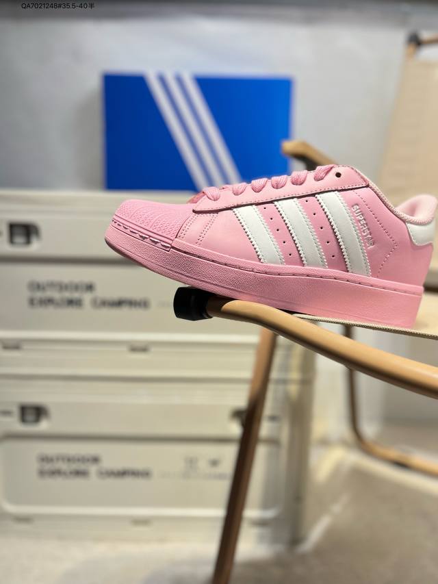原 降价 Adidas Originals Superstar Xlg 贝壳头厚底休闲板鞋 #23官方新款 专柜同步配色 原鞋开发Id4656 Qa702124