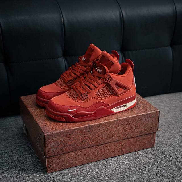 核心私 Air Jordan Aj4 Retro 砖红 原楦原纸板同源开发 完美呈现乔4的版型 内侧正确双色网格 还原细节 正确气垫颜色 正确网格工艺 正确拉帮