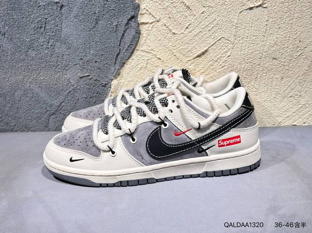 新品上市实拍 Lv X Nike 灰金暴力熊 此款主张打破传统的工业化流水线设计限制，以Made By Ideas的超级创意为理念，集结众多潮流设计师，结合时下