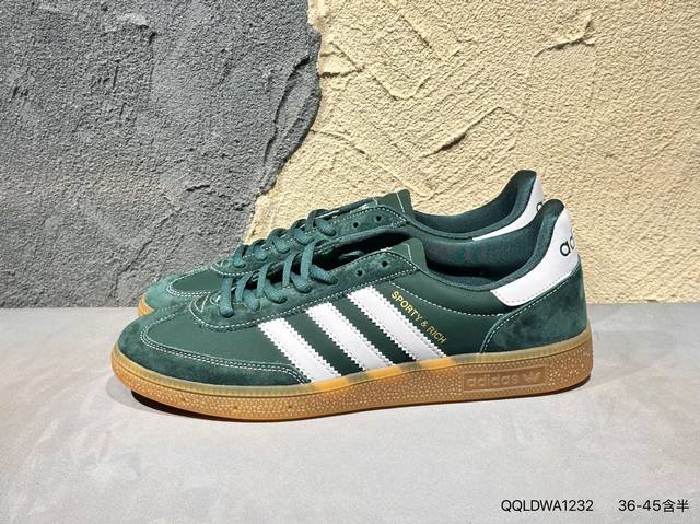 新品上市实拍 阿迪达斯三叶草Rich X Adidas Originals Samba Handball Spezial 桑巴舞系列绅士德训足球风百搭低帮休闲运