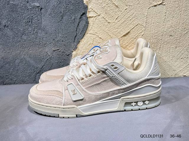 新品上市实拍 全新Lv路易威登Louis Vuitton Trainer Sneaker Low休闲运动文化百搭篮球板鞋Qcldld1131