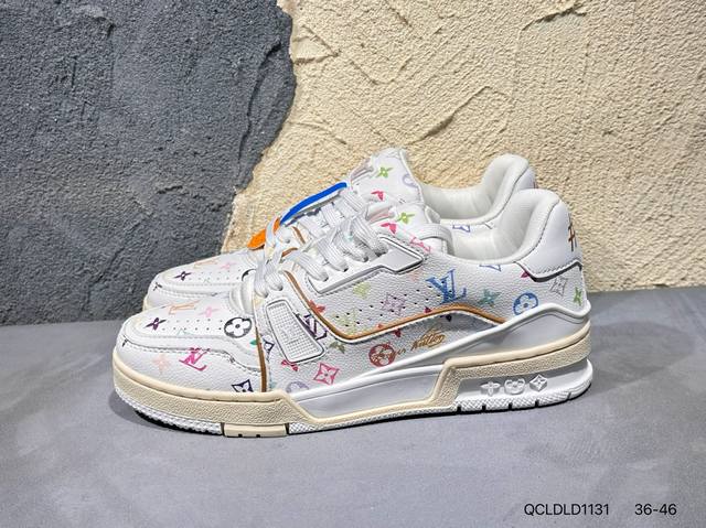 新品上市实拍 全新Lv路易威登Louis Vuitton Trainer Sneaker Low休闲运动文化百搭篮球板鞋Qcldld1131