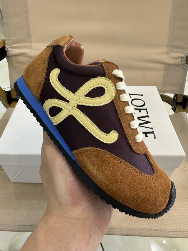 Loewe罗意威阿甘德训鞋网红款真皮芭蕾拼色儿童运动鞋童鞋 王一博杨幂明星款欧洲站系男女童百搭跑步鞋户外炸街童鞋 尺码：26-37码.