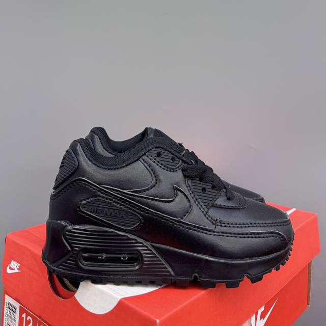 Nik..E Air Max 90 原单版新款运动汽垫减震儿童休闲鞋 Size：28-35码 新工艺 经典手球鞋 优质面料拼接，质感满满 橡胶耐磨防滑大底，脚感