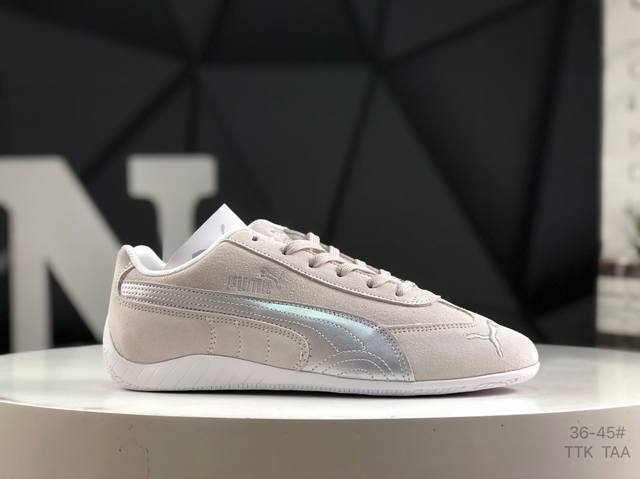 真标带半码 彪马 puma Speedcat 联名复古彪马薄底轻盈休闲运动鞋 以质感皮革鞋面混搭网布设计 并配有激光切割细节 别具特色 彰显个性 可拆卸鞋舌 随