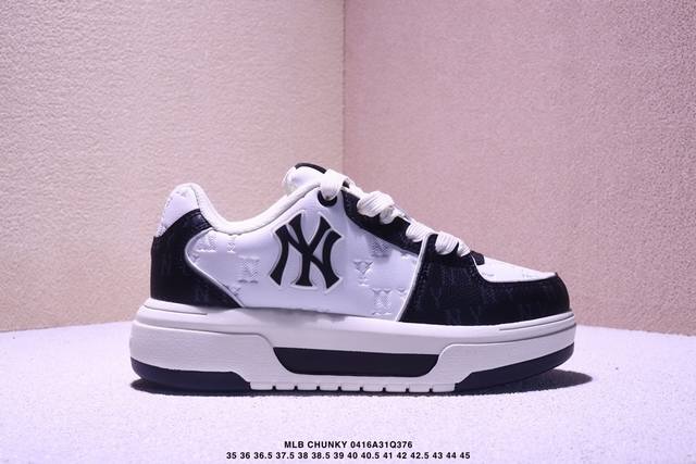 公司级Mlb Chunky Liner Sl Canvas复古印花老爹鞋 立体保护软绵鞋口 轻松穿脱不磨脚 鞋头安全防撞包裹鞋头 符合人体结构 精心设计 行走柔