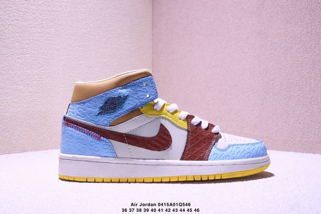Air Jordan 1 Mid 中帮 红豆奶茶 Aj1 乔丹1代 Aj1 乔1 中邦 胭脂水粉 乔丹篮球鞋系列 整双鞋配色采用Air Jordan 1经典的黑
