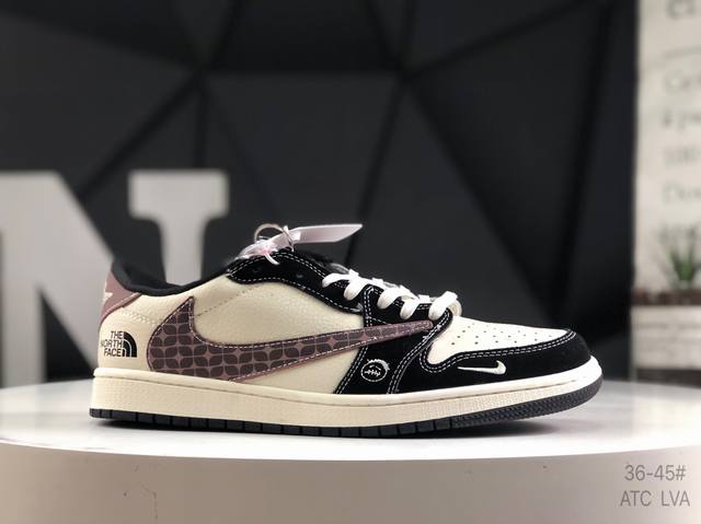 公司级带半码 耐克 Aj1倒勾Travis Scott X Air Jordan 1 ” Reverse Mocha “ Aj1乔1 Ts 闪电 联名倒钩 低帮